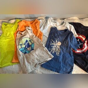 Gap,Old Navy Boys Tank Tops and Tees Toddler bundle 4T,Cat&Jack,Marvel 6pcs